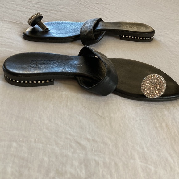Black leather Bravo by Browns sandals size 37 - Picture 3 of 8